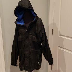 Helly Hansen packable rain coat black/blue size S